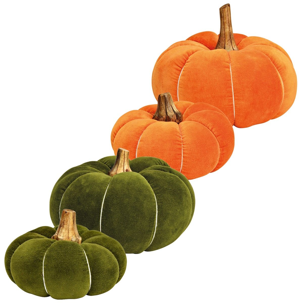 matches21 HOME & HOBBY Dekofigur Kürbis Deko-Kissen orange Samt, Holz 17 cm günstig online kaufen