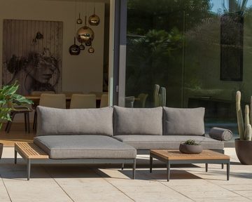 Outdoor Gartenlounge-Set Sitzbank TOPAZ, 2-Sitzer, Grau, Aluminium, Auflagen aus Olefin, B 149 x H 67 x T 78 cm