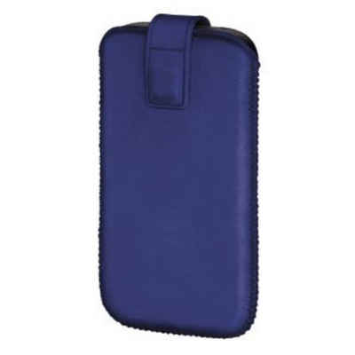 Hama Handyhülle Leder Universal Tasche Pouch Schutz-Hülle Blau, Etui mit Gürtelschlaufe