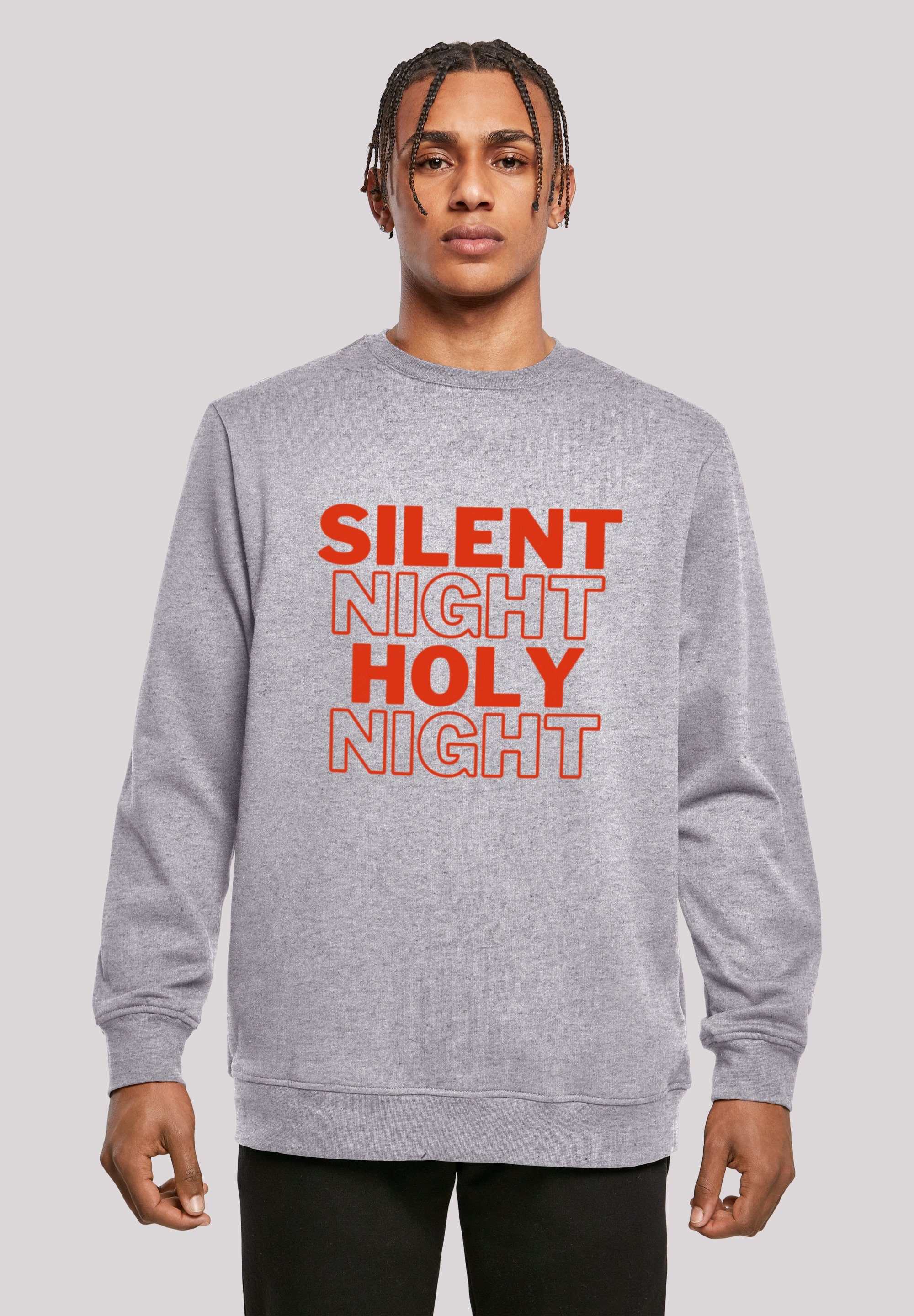 F4NT4STIC Hoodie Silent Night Holy Night Weihnachten Print heather grey
