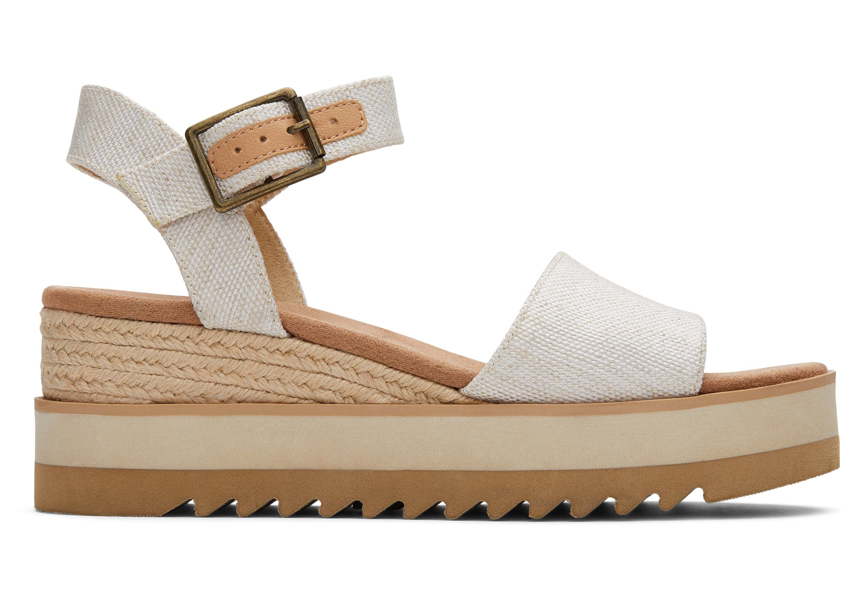 TOMS Diana Schwarz Breite Keilabsatz-Sandale, Wide Plateausandale