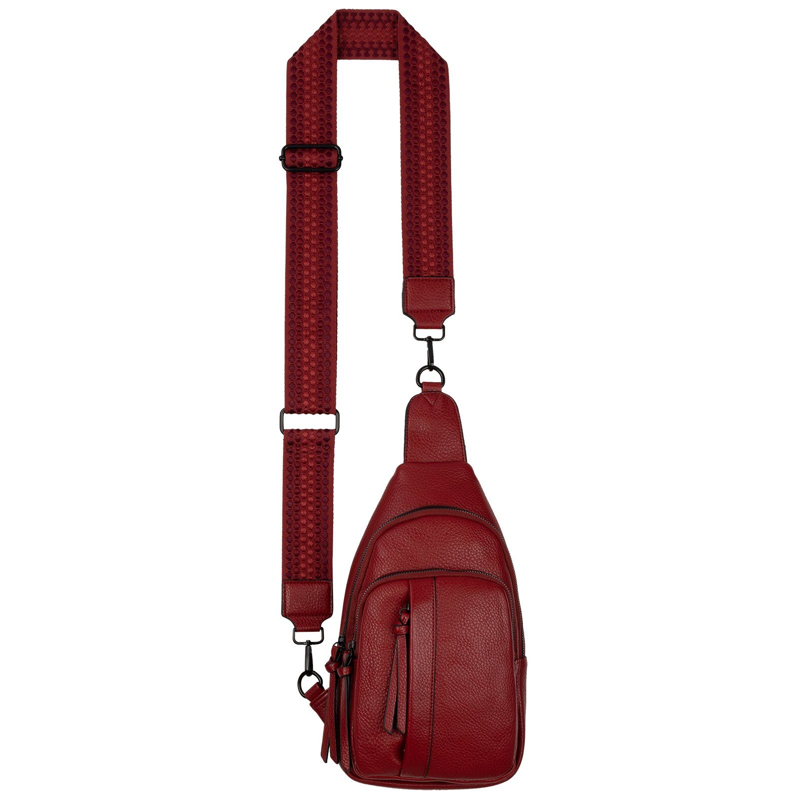 EAAKIE Umhängetasche Brusttasche Umhängetasche Schultertasche Cross Body Bag Kunstleder, als Schultertasche, CrossOver, Umhängetasche tragbar RED