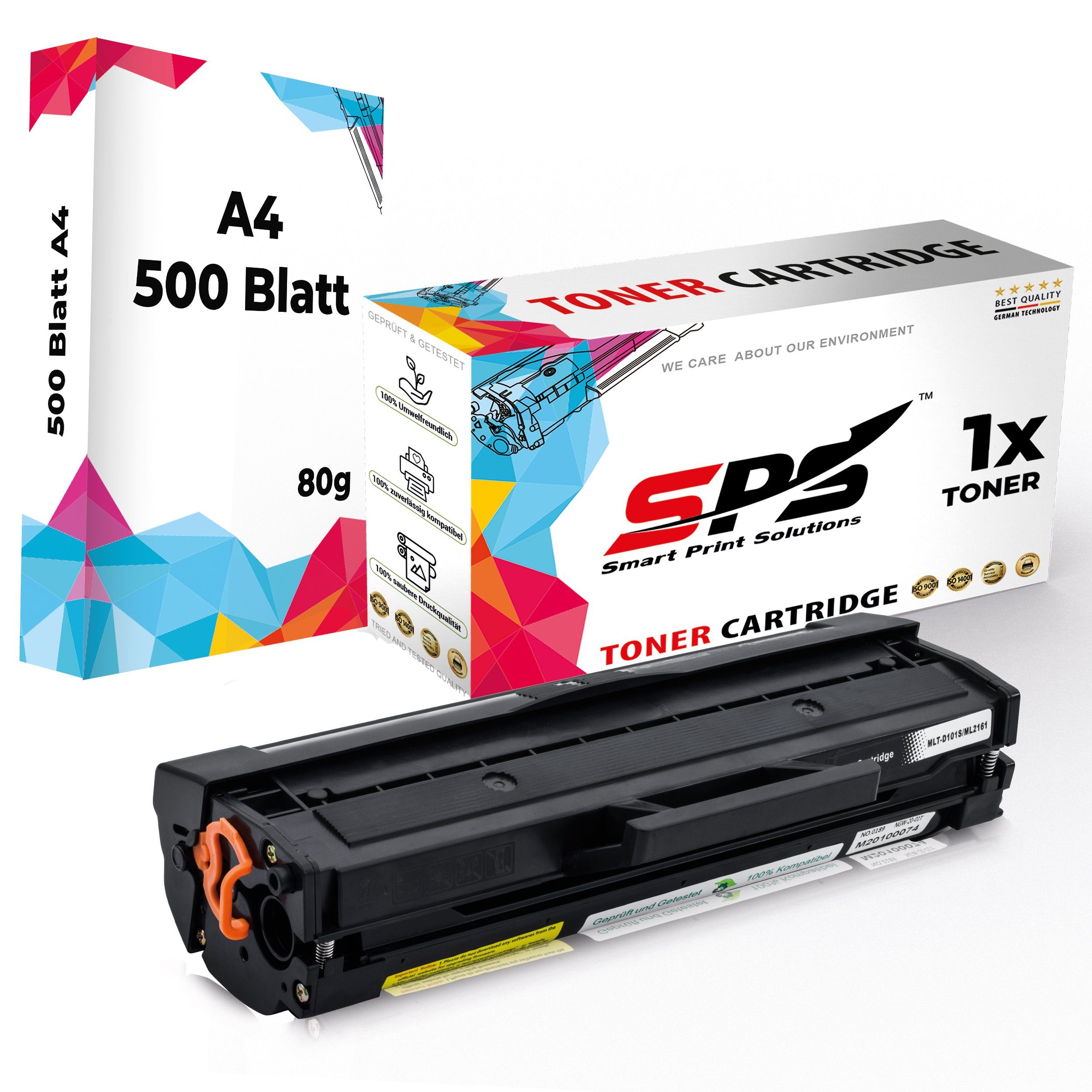 SPS Tonerkartusche Kompatibel für Samsung SCX-3405W 101 MLT-D101S, (1er Pack + A4 Papier, 1x Schwarz Toner)