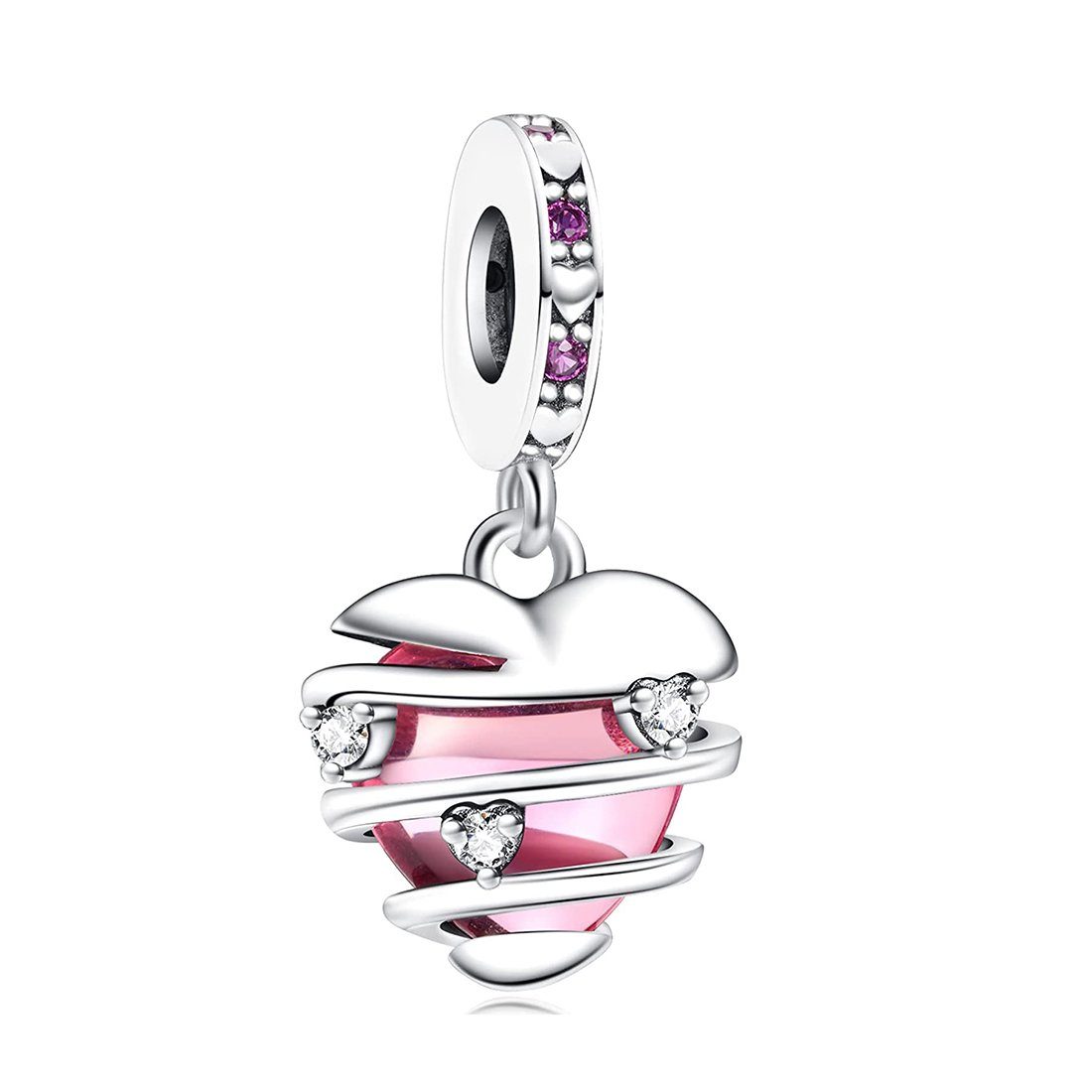 Haiaveng Herzanhänger Anhänger S925 Sterling Silber Armbänder Bead, für Armbänder Halskette, Festliche Geschenke für Damen