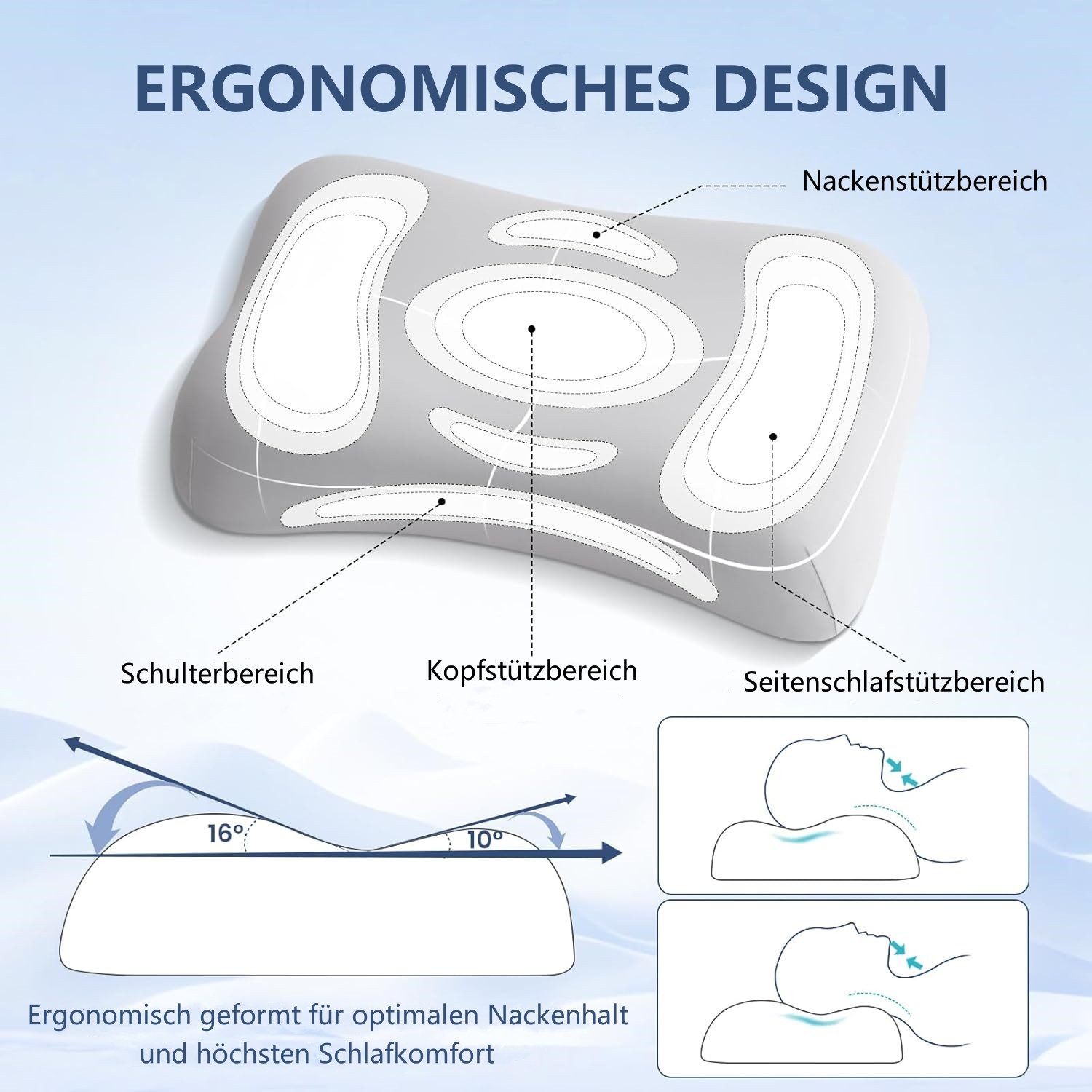 Elegear Nackenstützkissen Memory Foam Kissen, nackenstütz günstig online kaufen