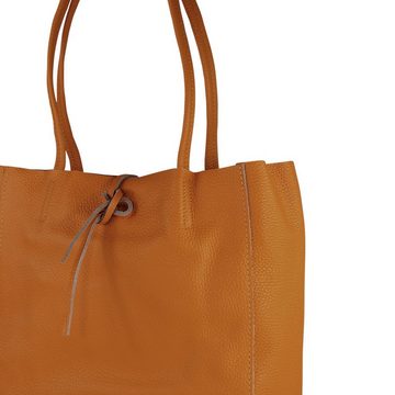 Toscanto Schultertasche Toscanto Damen Shopper Schultertasche (Shopper), Damen Shopper, Schultertasche Leder, braun, cognac, Größe ca. 30cm