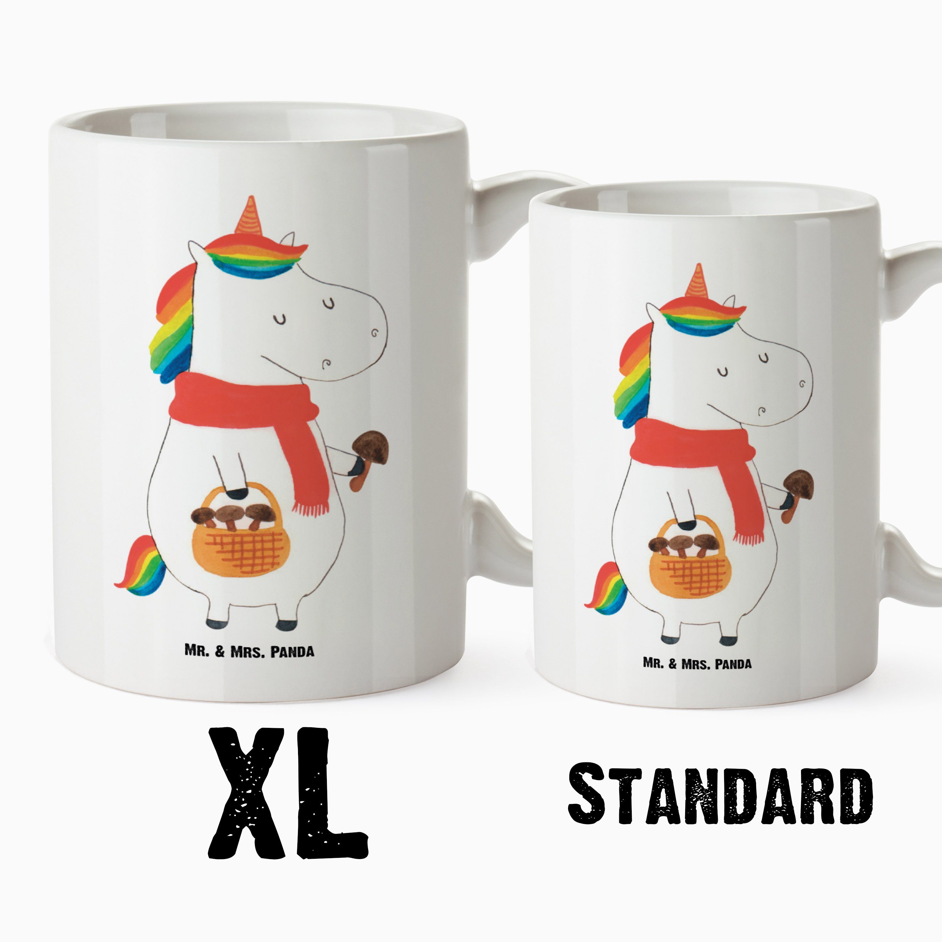 XL Weiß & Tasse Mr. Unicorn, Mrs. Geschenk, Keramik Tee, Einhorn XL XL Pilz - Tasse - Einhörner, Panda Becher,