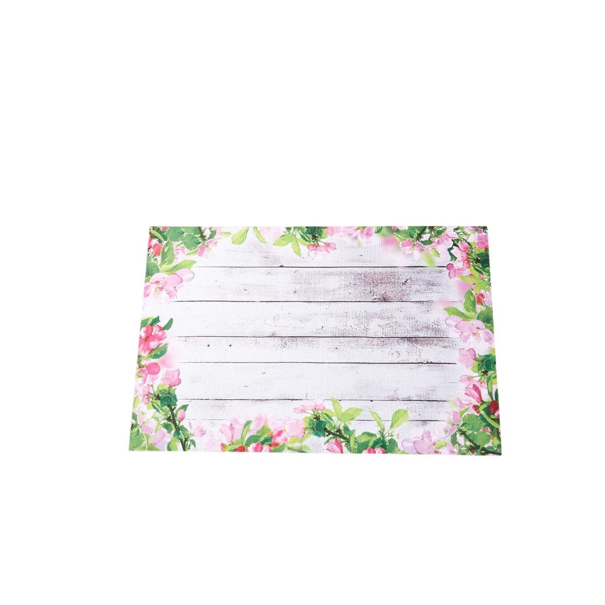 Krüger & Gregoriades Fußmatte Rutschfeste Fußmatte mit Blumenmotiv und Holzoptik 45 x 68 cm, Höhe: 45 mm