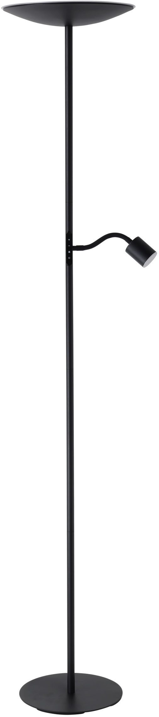 EGLO Stehlampe CONIVARINO Stehlampe - Stahl - LED;LED - 26,5W;1X4W - IP20, Dimmfunktion, mehrere Helligkeitsstufen, LED fest integriert, Warmweiß, Standleuchte, Leselampe, Wohzimmer, Schlafzimmer, H170 x Ø32 cm