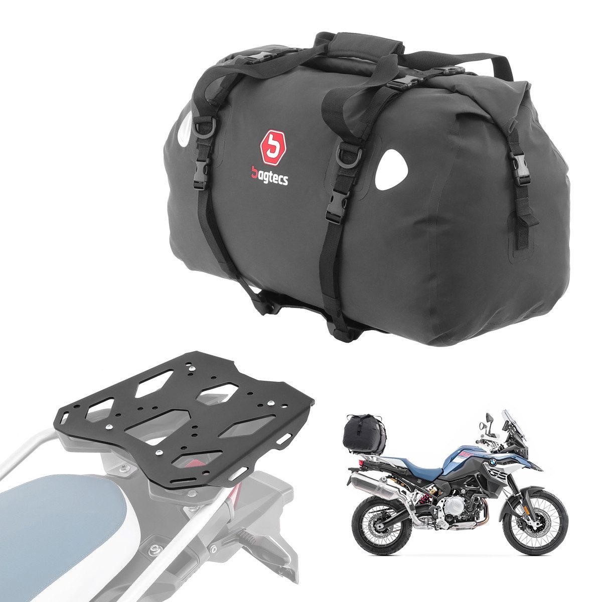 Bagtecs Topcase Set Gepäckbrücke + Hecktasche für BMW F 800 GS 24-26 XF60