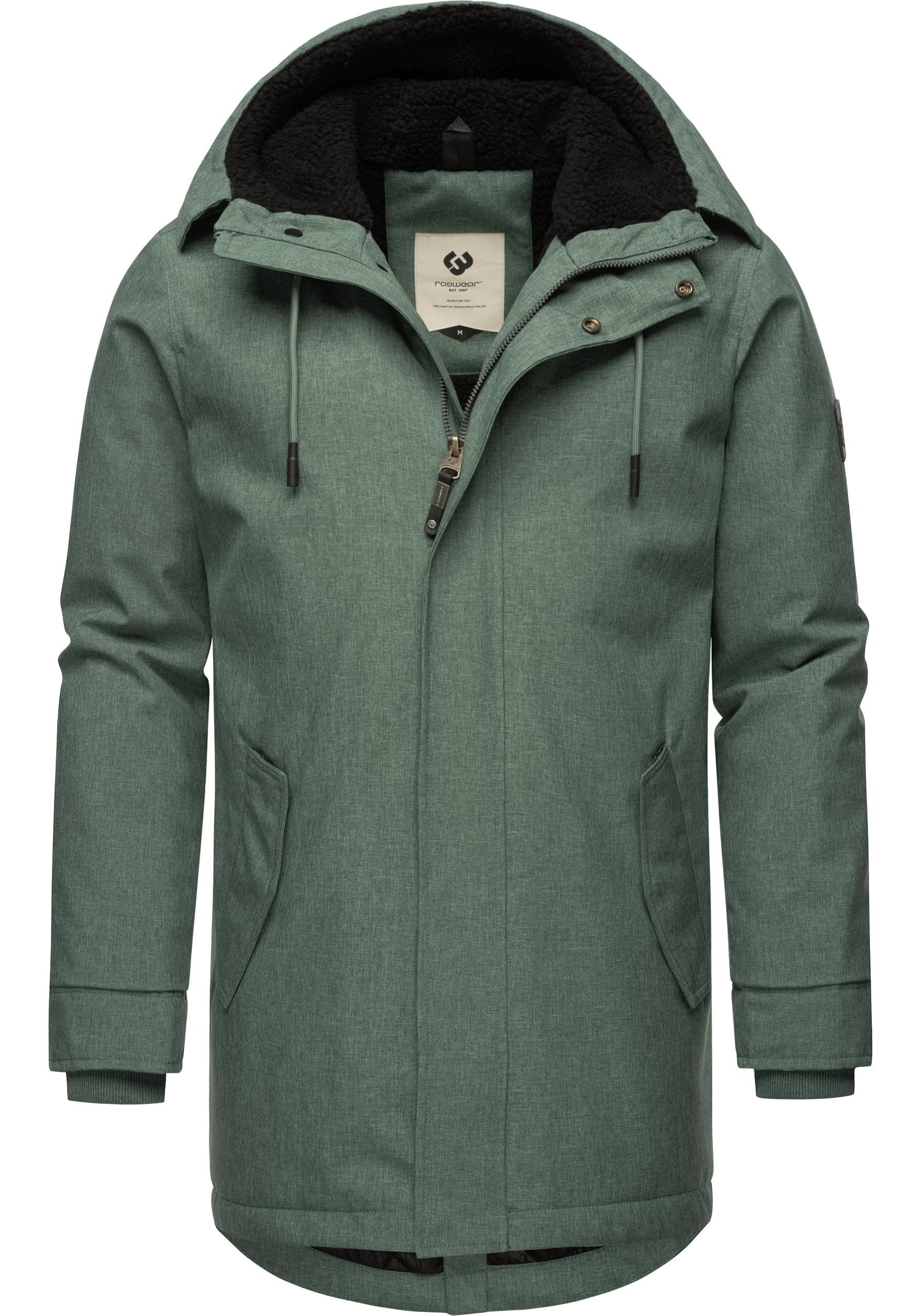 Ragwear Kurzmantel Mr Smithem YOUMODO wasserdichte lange Herren Winterjacke mit Kapuze