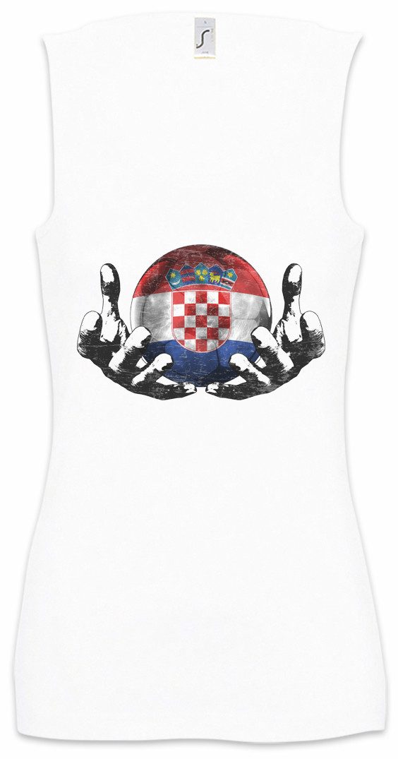 Tanktop Croatia Football Magic Ball Ärmelloses Damen T-Shirt Kroatien