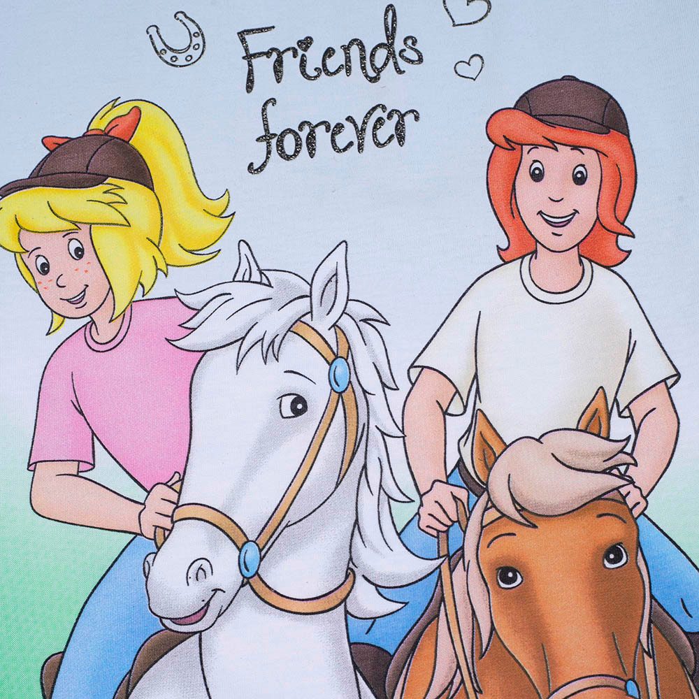 Bibi & Tina T-Shirt Bibi und Tina Mädchen T-Shirt Friends forever ice water blue (1-tlg)