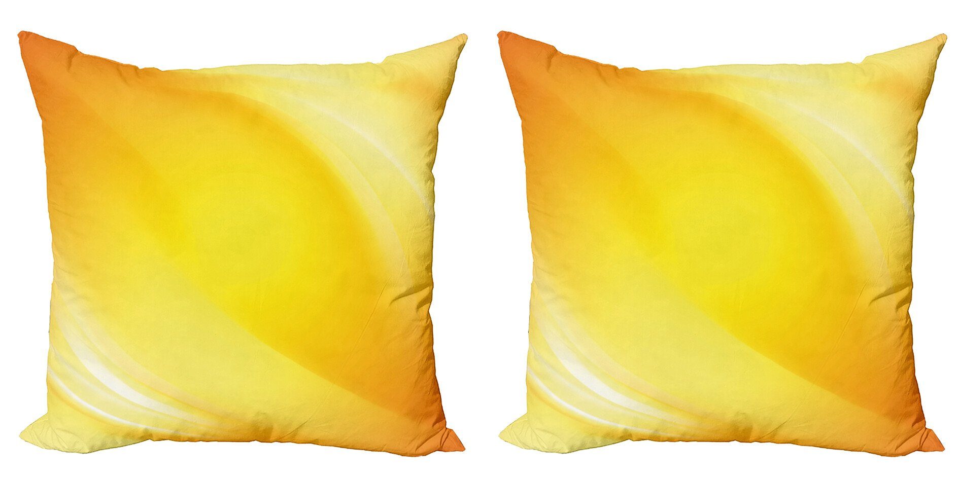 Abakuhaus Gelb Modern Ombre (2 Stück), Digitaldruck, Gelbe Accent Linien Kissenbezüge Doppelseitiger