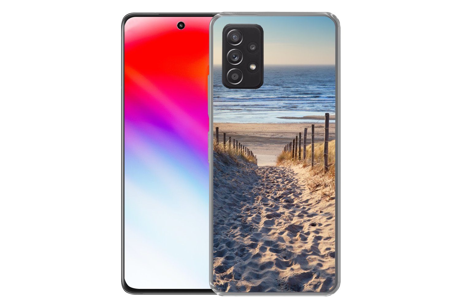 MuchoWow Handyhülle für Samsung Galaxy A33 5G Strand - Meer - Niederlande - Dünen - Sonne, Smartphone-Bumper, Print, Handy Schutzhülle Dünn