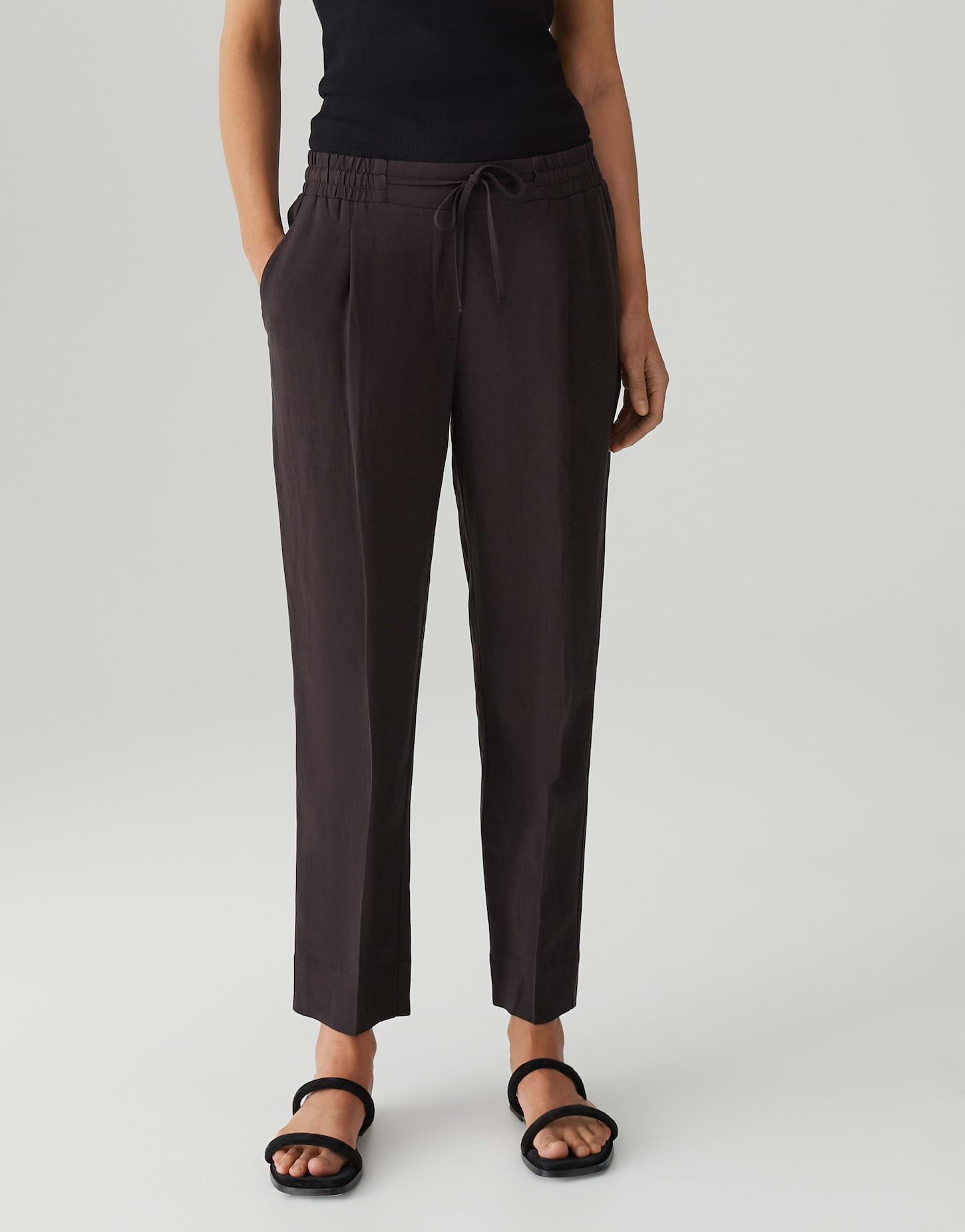 Leinenhose LUNAH Mid Rise aus Viskose Leinen Mix