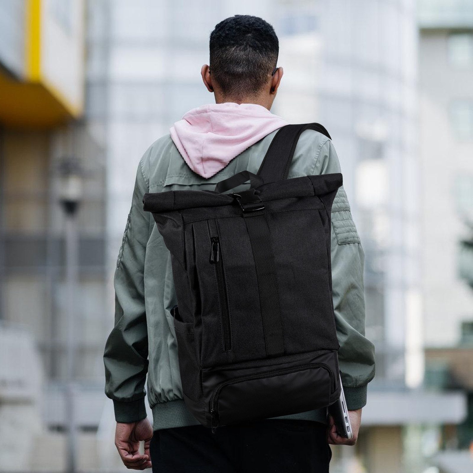 TAN.TOMI Freizeitrucksack Arbeitsrucksack Rolltoprucksack Herren Damen Rucksack, Laptoprucksack Schulrucksack Daypacks für Uni Arbeit Reisen Freizeit