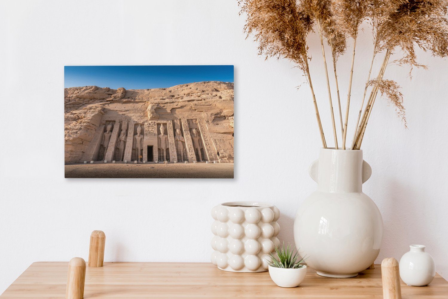 St), Ägypten, Leinwandbild 30x20 Wanddeko, Leinwandbilder, Abu von Simbel des OneMillionCanvasses® cm Nefertari-Tempels Ansicht Aufhängefertig, in (1 Wandbild