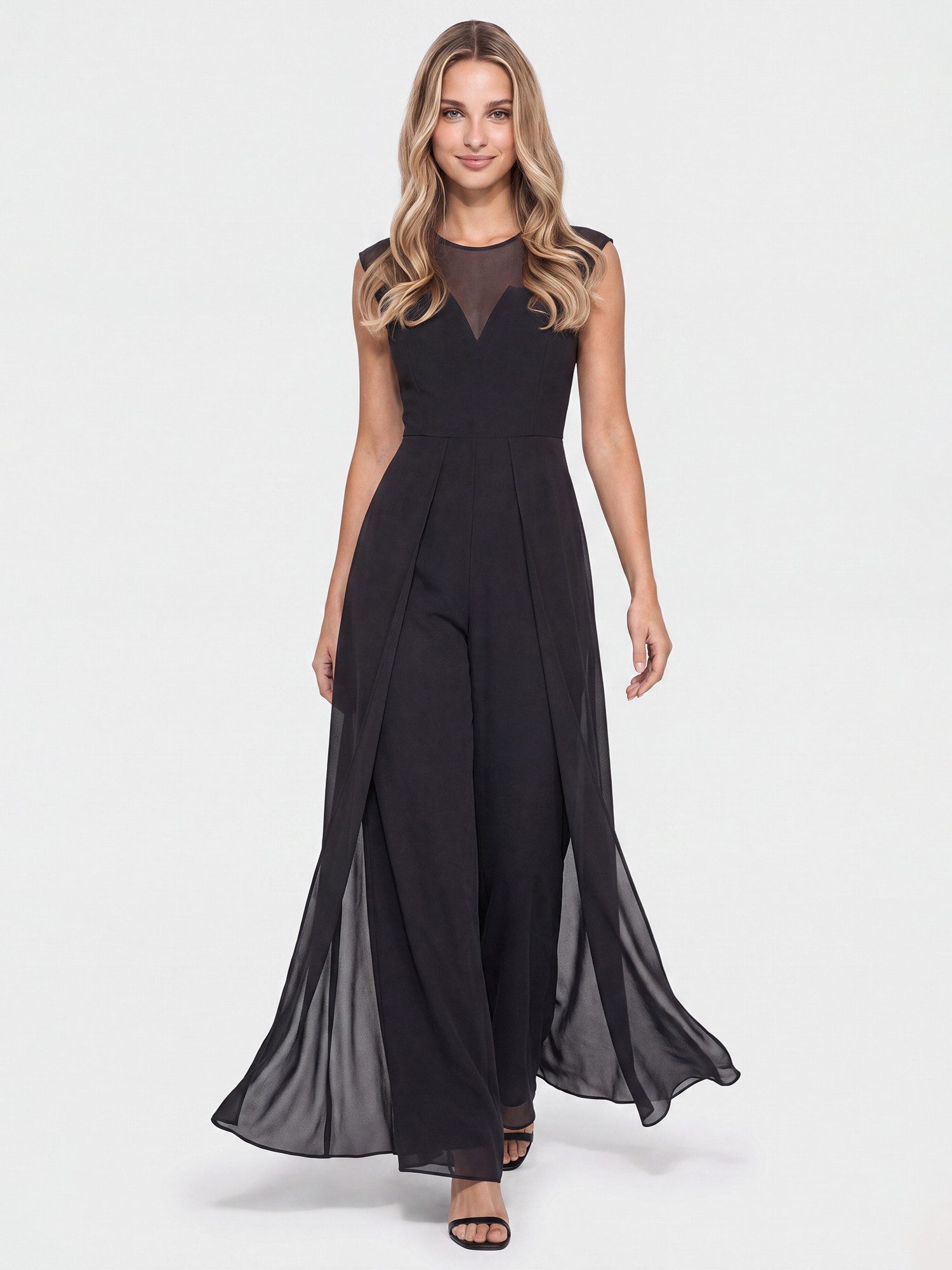 Apart Jumpsuit mit Chiffon-Cape