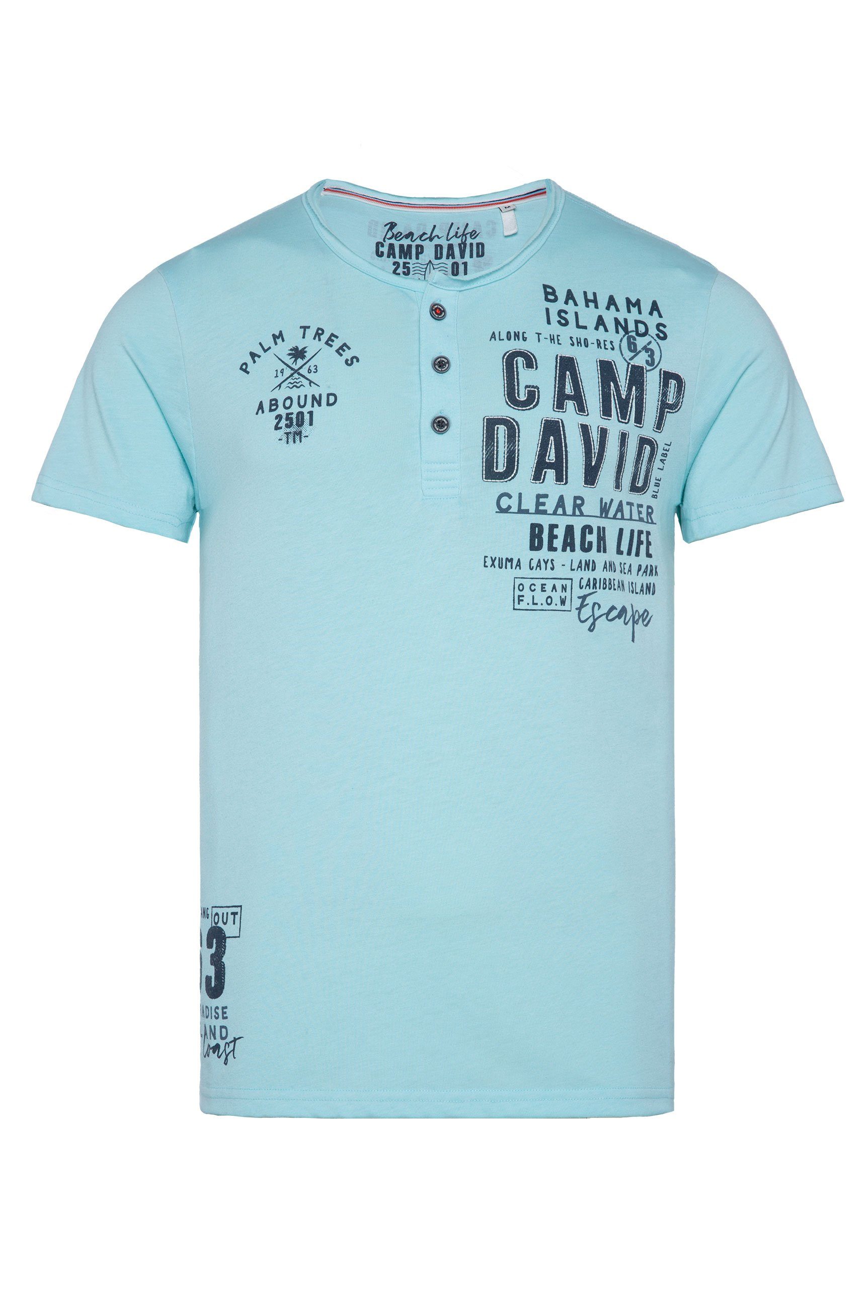 mint cool T-Shirt mit Kontrastnähten CAMP DAVID