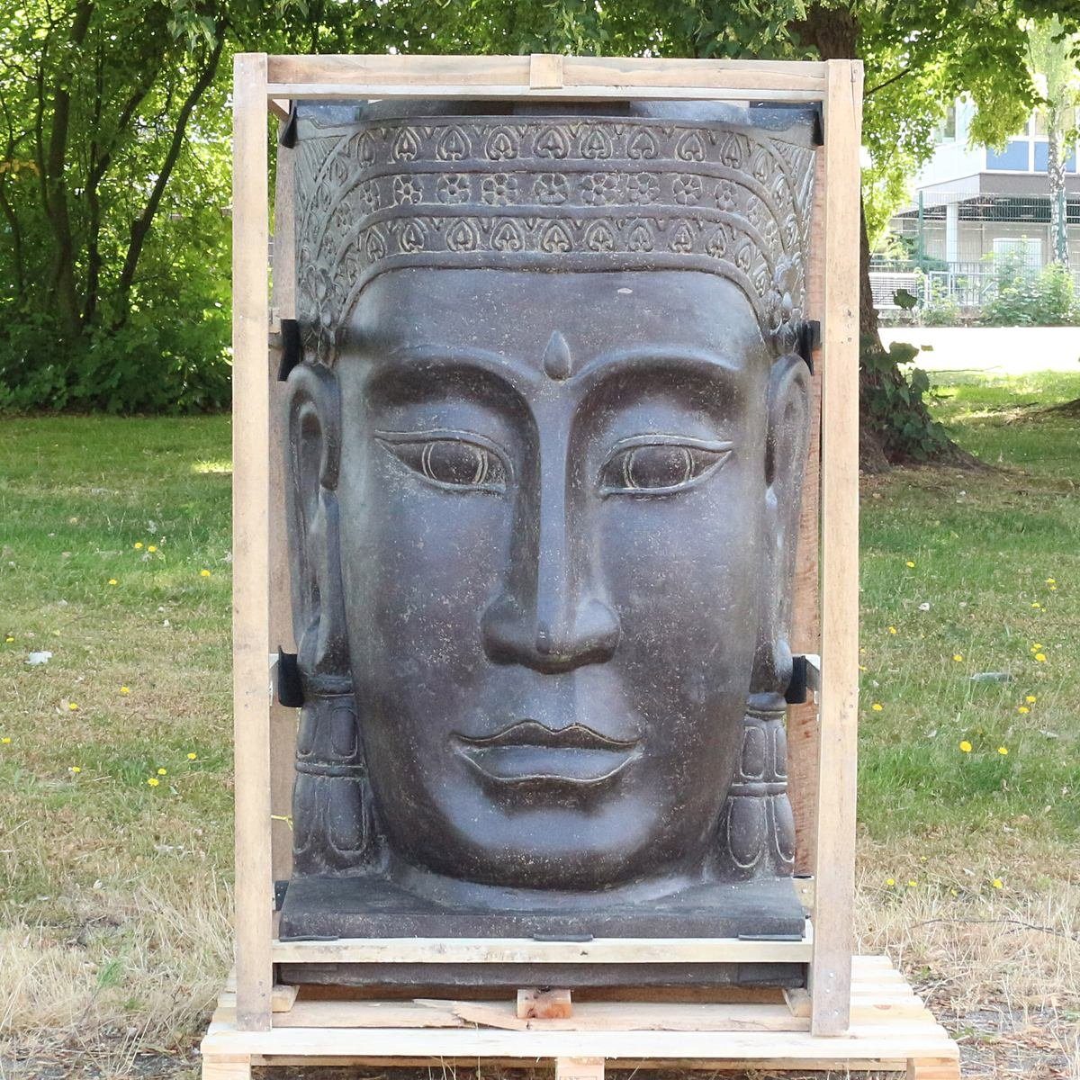 Oriental Galerie Dekofigur Buddha Brunnen Relief Garten Wasserwand 150 cm (1 St)