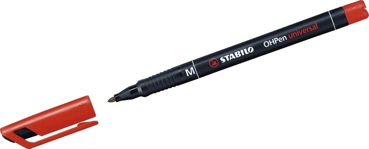 STABILO Folienstift Folienschreiber OHPen M permanent rot Packung mit 10 Stück