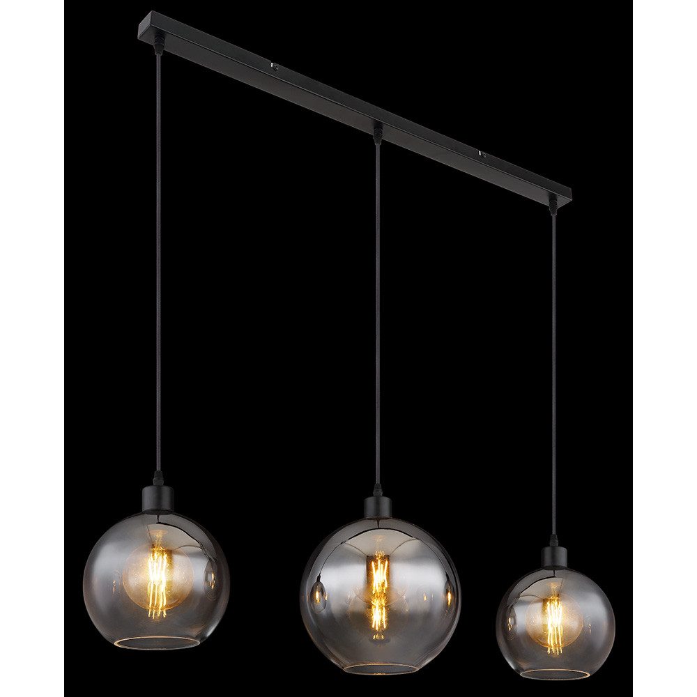 GLOBO LIGHTING Pendelleuchte, Leuchtmittel nicht inklusive, Hängeleuchte Pendelleuchte Deckenlampe Esszimmerlampe Glas Rauchfarbe