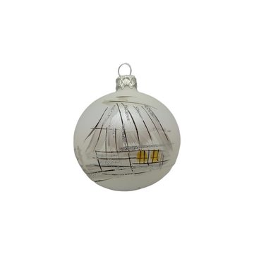 Nostalgie Christbaumschmuck Thüringen Christbaumschmuck SET Christbaumschmuck Glas WEIß Haus (39-tlg)