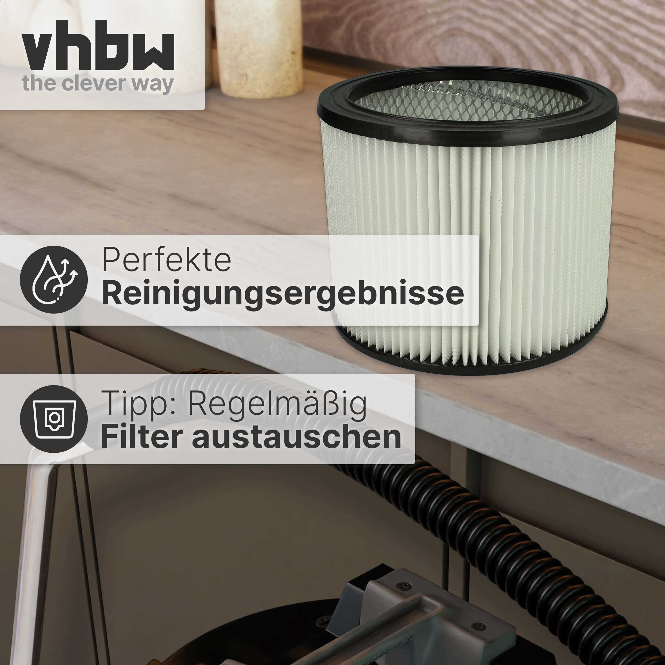vhbw Patronenfilter passend für Masko 1800W Staubsauger, Nass- und Trockensauger, für Staubsauger
