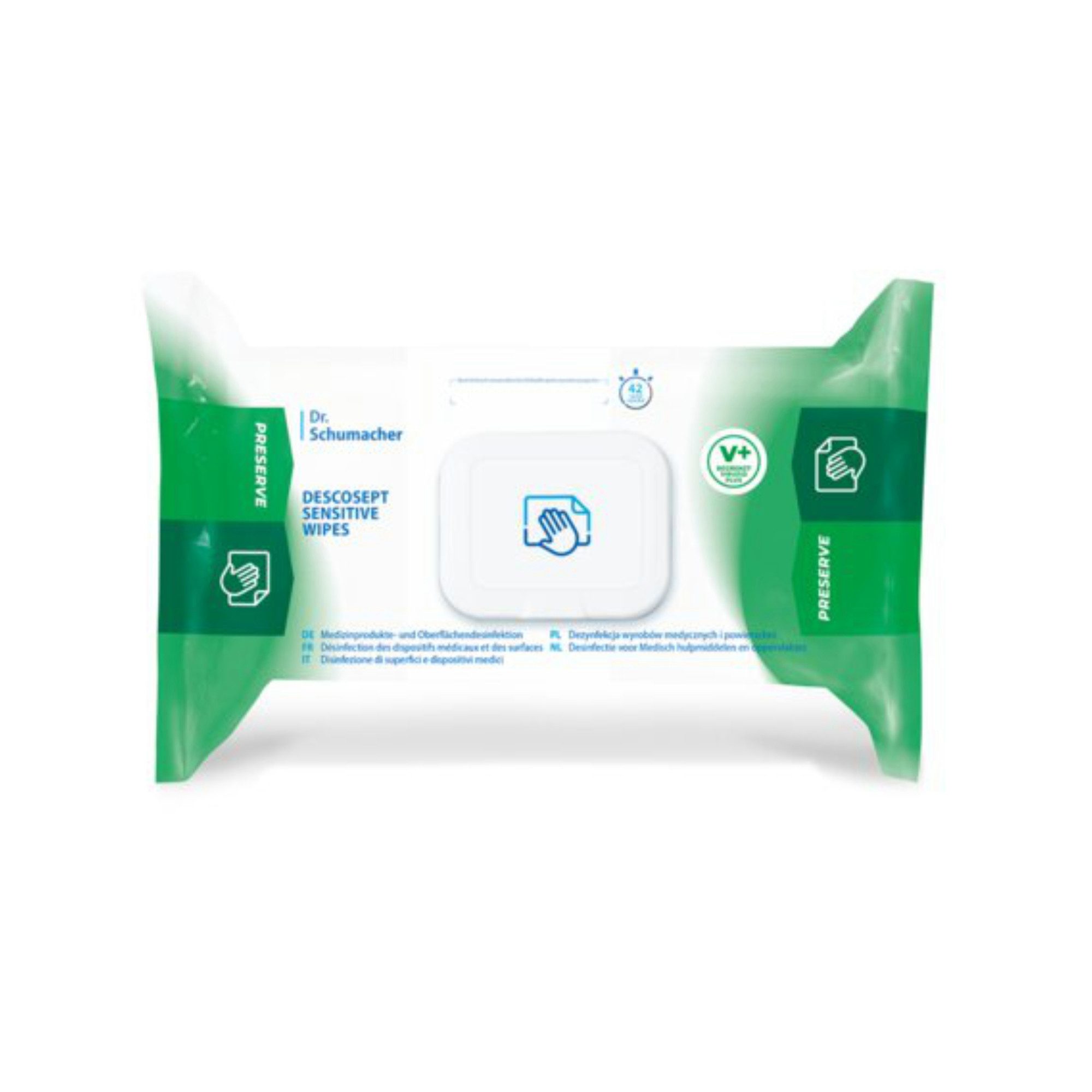 Dr. Schumacher DESCOSEPT SENSITIVE WIPES - Flächdendeisinfektionstücher Reinigungstücher (1-tlg)