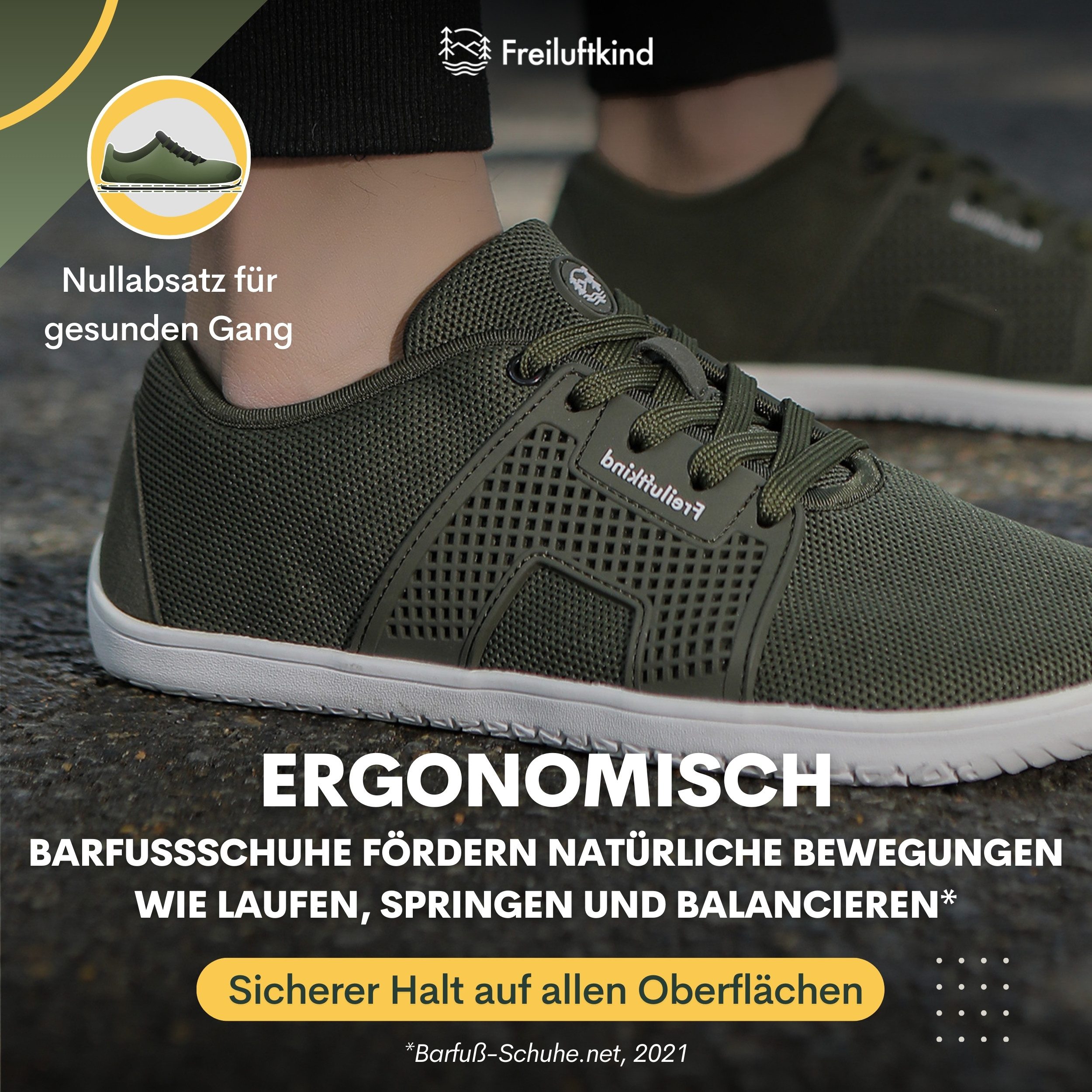 Freiluftkind Hokkaido – gesunde Barfußschuhe Sneaker - Entlastung für Gelenke Sneaker – Bild 4 von 5