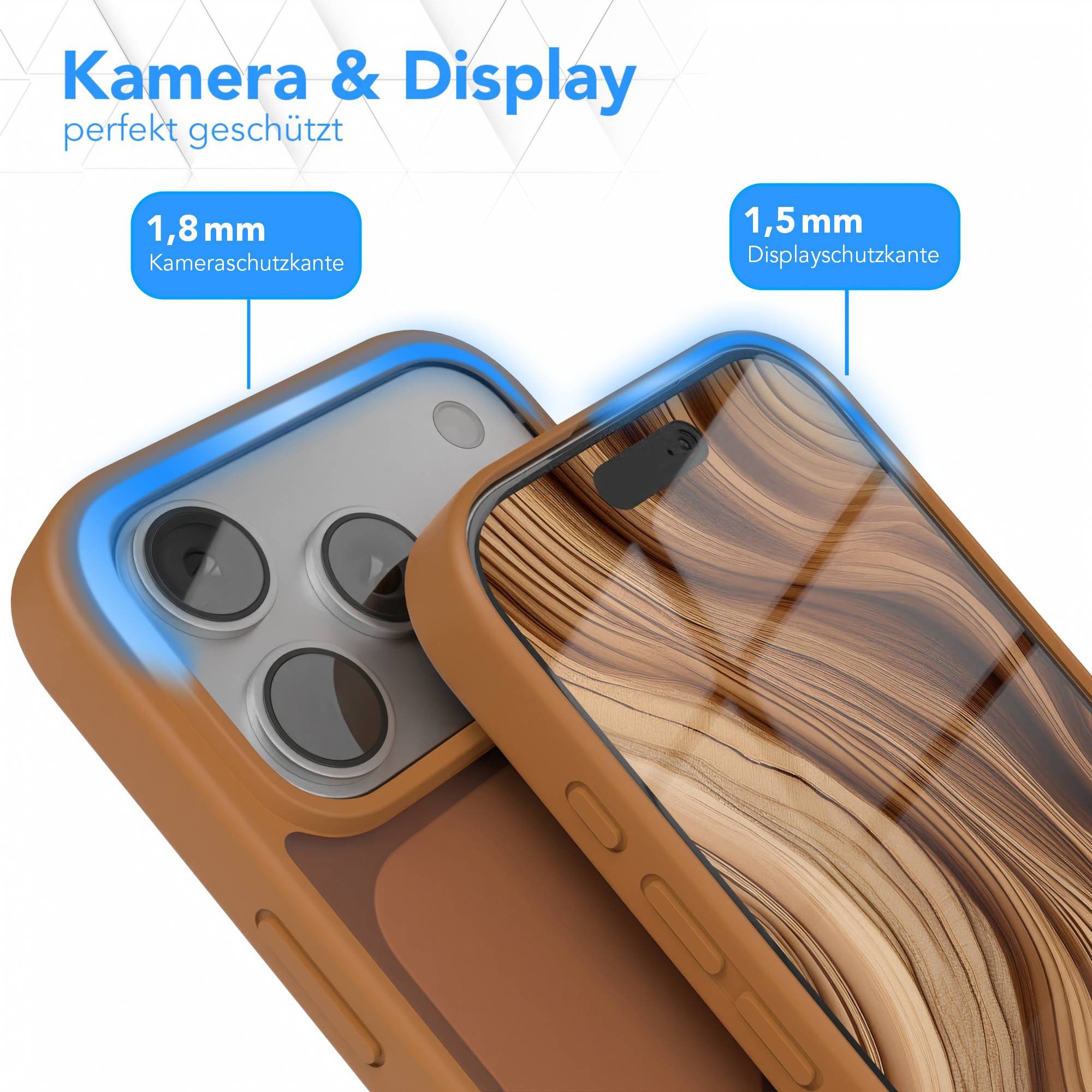EAZY CASE Handyhülle Outdoor Case für Apple iPhone 17 Pro 6,3 Zoll, Handyhülle Outdoor Slimcover kratzfest transparent Braun