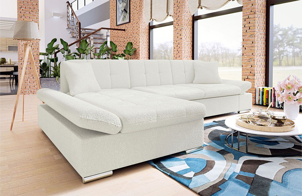 MIRJAN24 Ecksofa Montana Premium, mit Regulierbare Armlehnen Design Eckcouch, L-Form