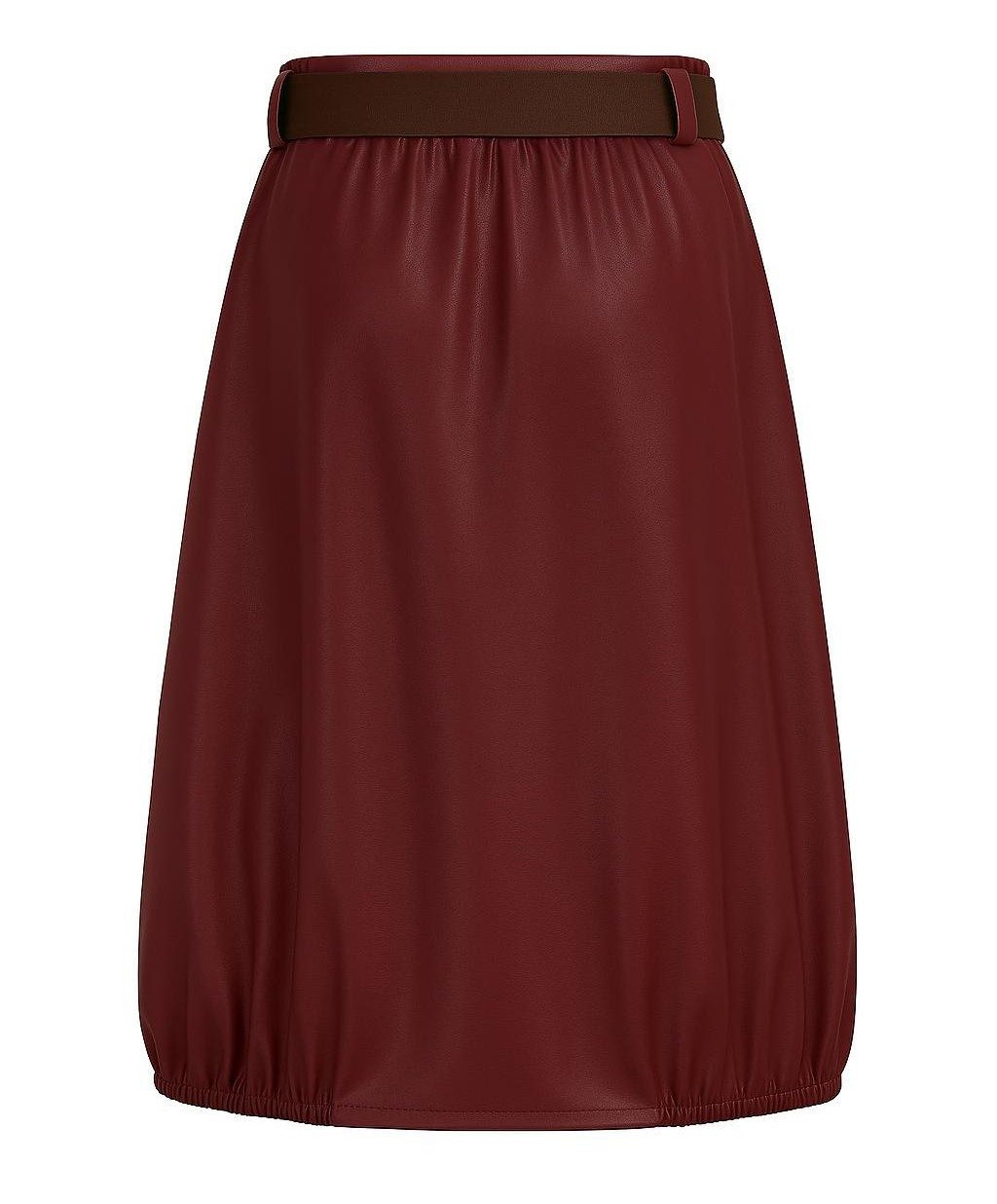 Mississhop A-Linien-Rock Damen Midirock in Lederoptik mit Stoffgürtel M.435 günstig online kaufen