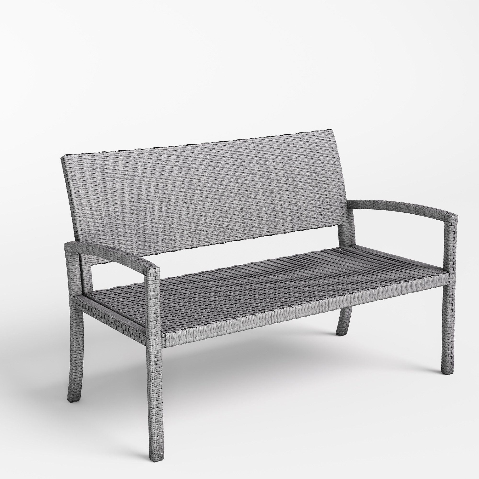 UDPATIO Gartenbank Polyrattan Gartenbank, Wetterfest Sitzbank 122x60x87cm