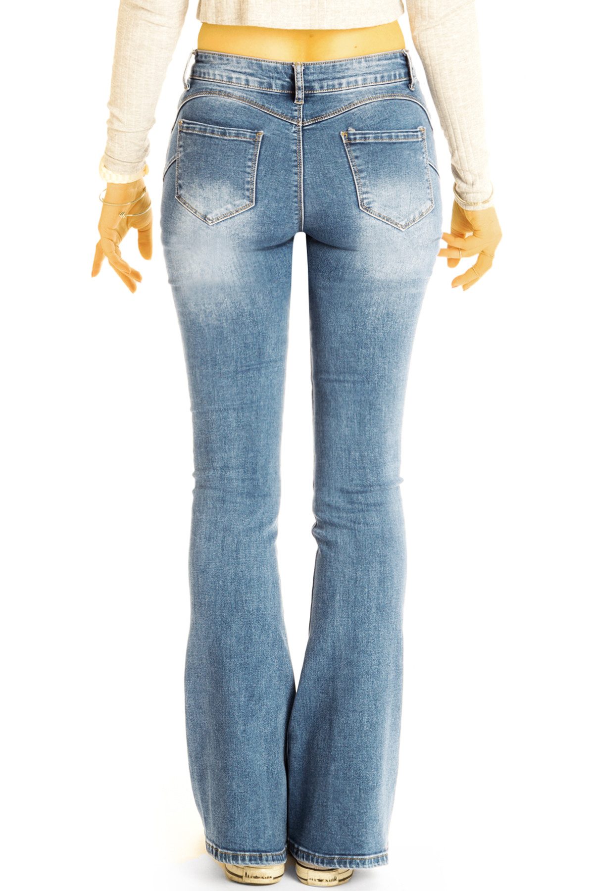 be styled Bootcut-Jeans Hüftige Bootcut Jeans bequeme stretchige Schlaghose - Damen - j7p-1 mit Stretch-Anteil