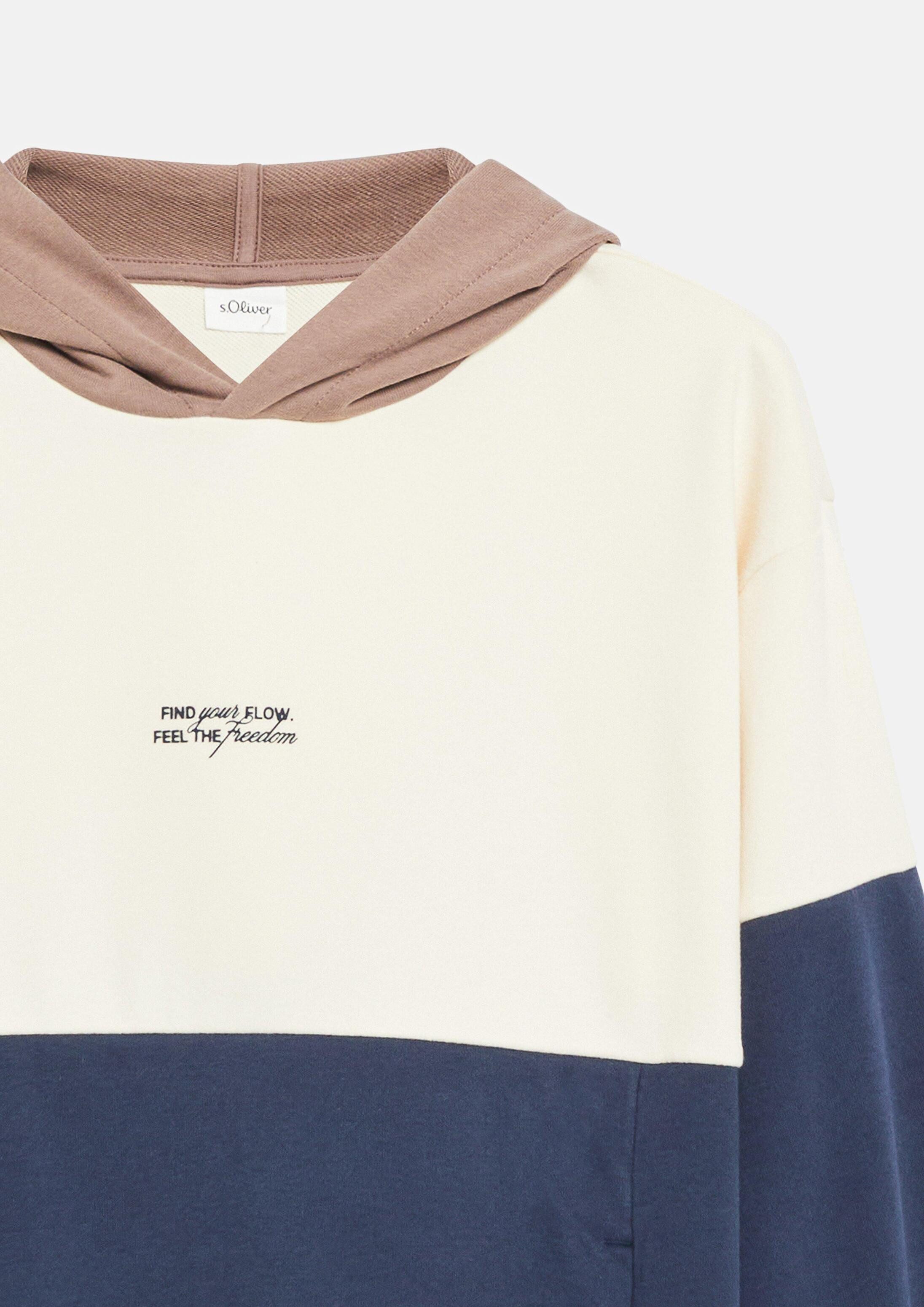 s.Oliver Sweatshirt Sweatshirt Oversize Sweatshirt mit Kapuze und Colour Blocking – Bild 4 von 4