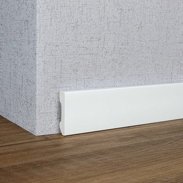 PROVISTON Sockelleiste 16 x 60 x 2000 mm, Fußleiste eckiges Profil, Sockelleiste Kunststoff