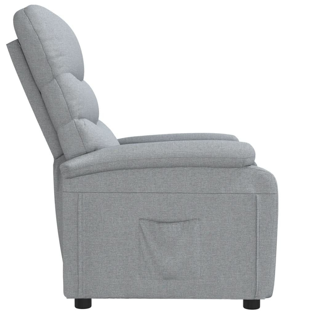 Stoff (1-St) vidaXL Sessel Relaxsessel Hellgrau