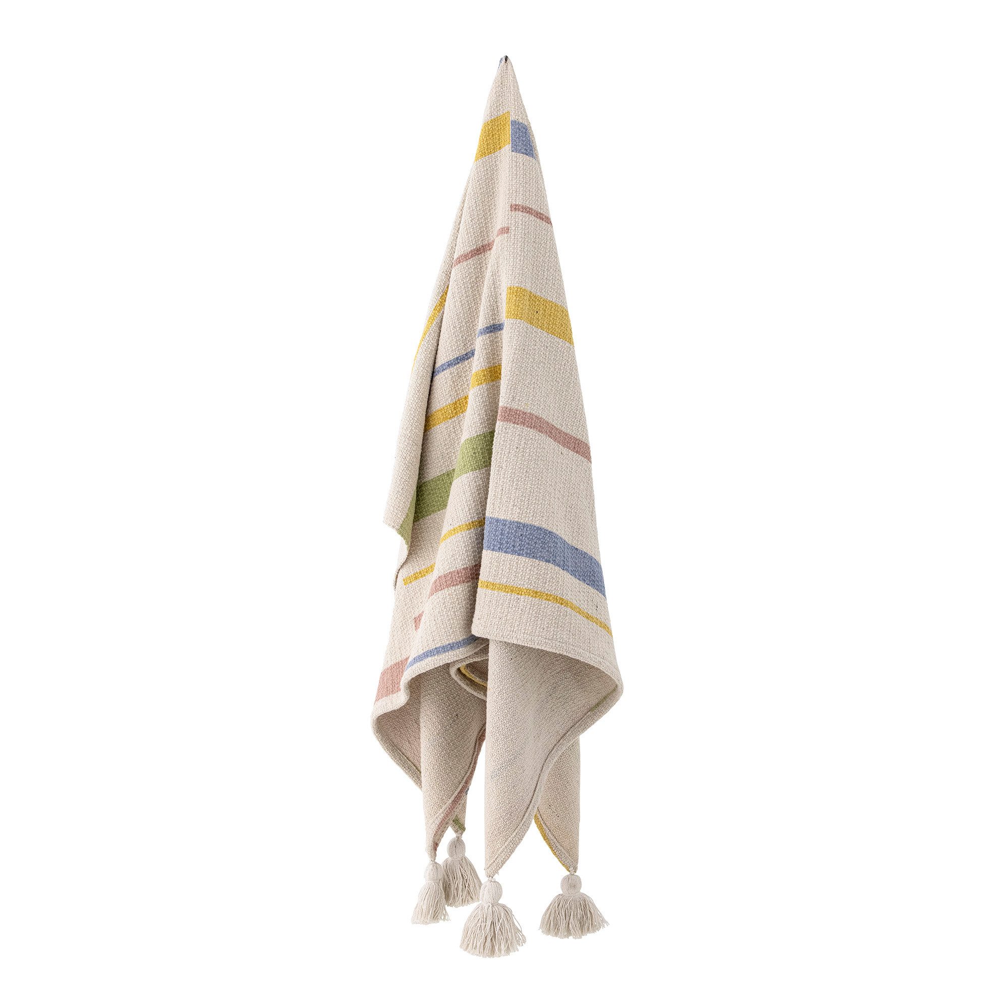 Plaid Bloomingville Decke Pontino 160x130cm natur recycelte Baumwolle, Bloomingville