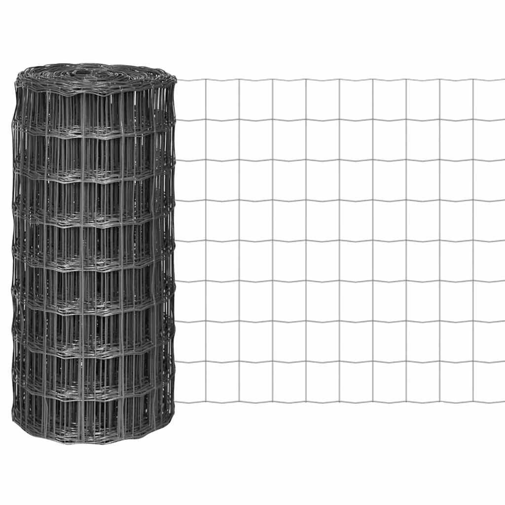 vidaXL Zaun vidaXL Drahtzäune PVC-beschichtetes Eisen Grau