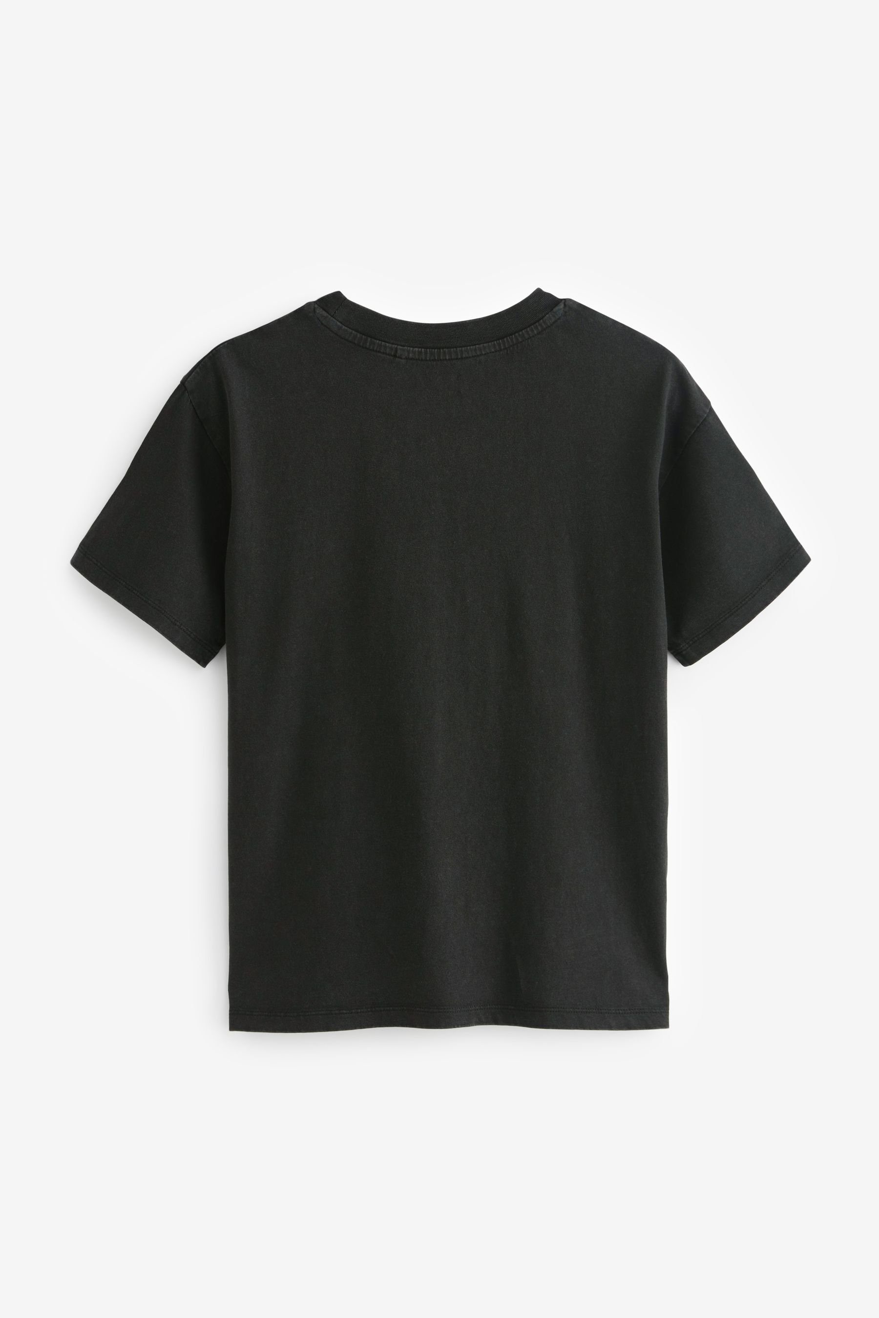 T-Shirt (1-tlg) T-Shirt Grafik Black Acid-Waschung mit Next Schmetterling in