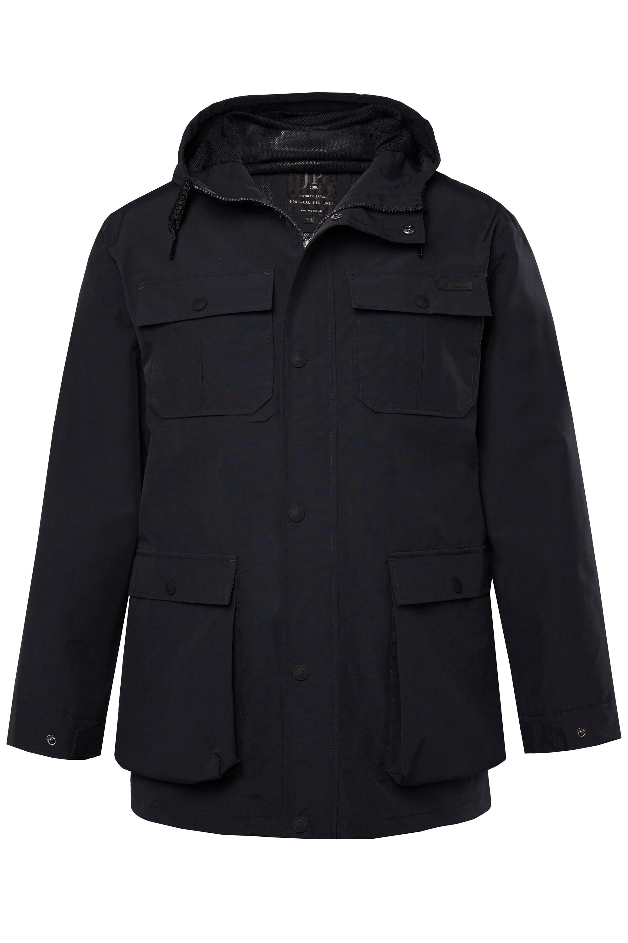 JP1880 Fieldjacket Regenjacke wasserdicht Kapuze verdeckter Zipper günstig online kaufen