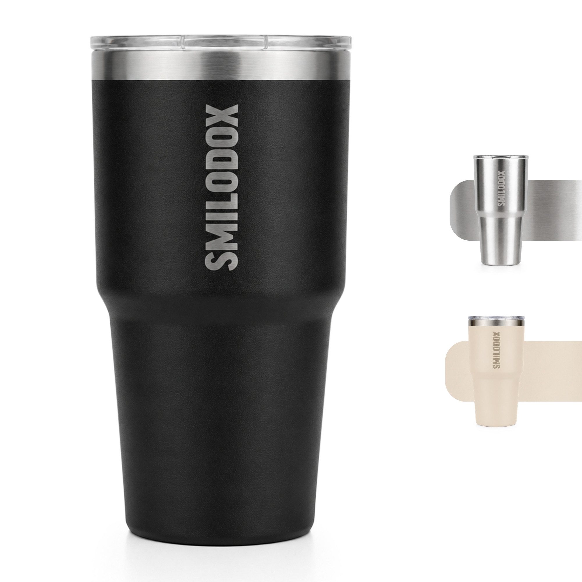 Smilodox Trinkflasche Pantho Trinkbecher 550 ml, Edelstahl Thermoflasche mit Henkel, 100% auslaufsicher, BPA-frei, Unisex Design, für Büro, Gym & Alltag