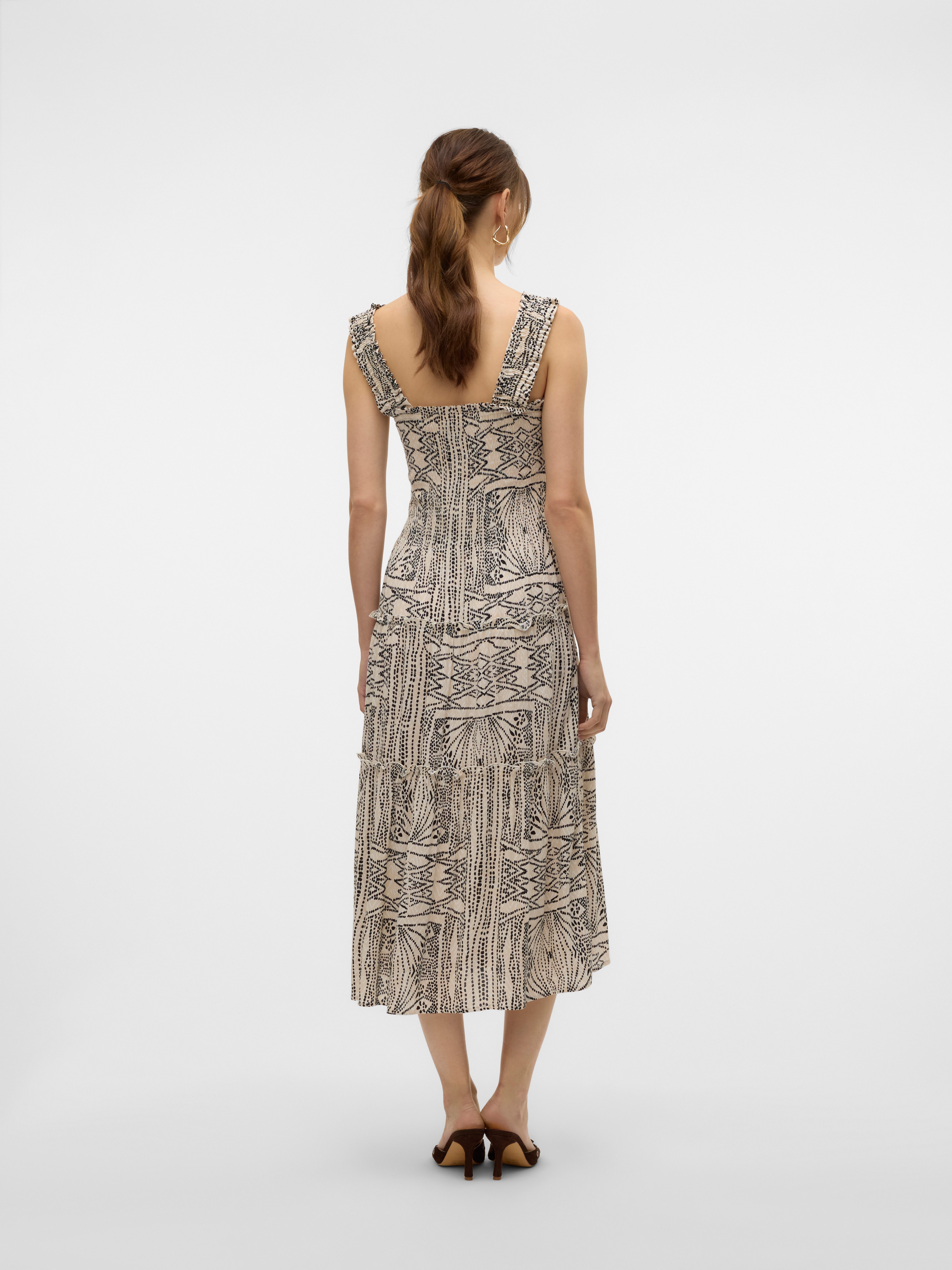 Vero Moda Sommerkleid VMMENNY SL SMOCK CALF DRESS WVN GA Viskose, regular f günstig online kaufen