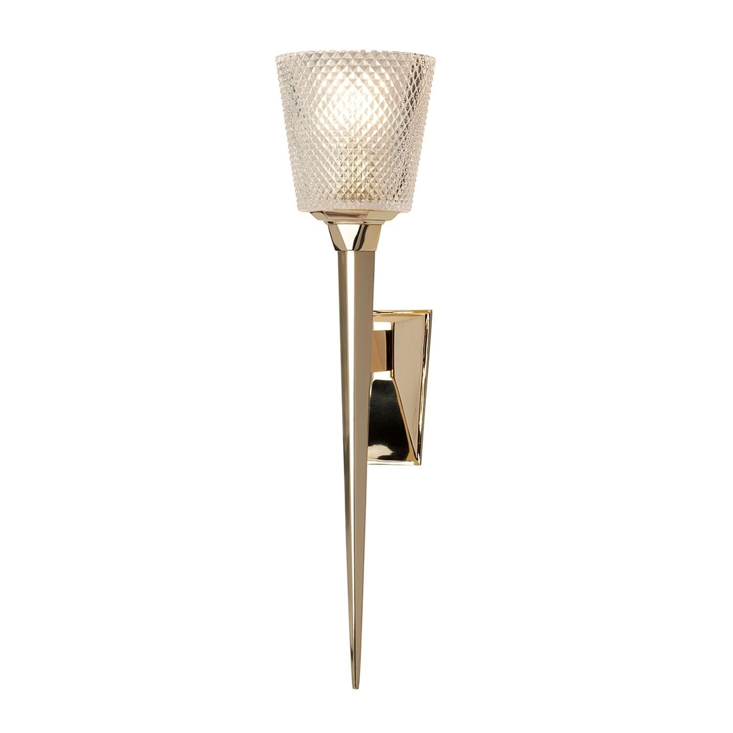 Licht-Erlebnisse Wandleuchte PIA, Warmweiß, Wandlampe Weiß Gold 3000 K 320 lm Echt-Messing G9 Jugendstil