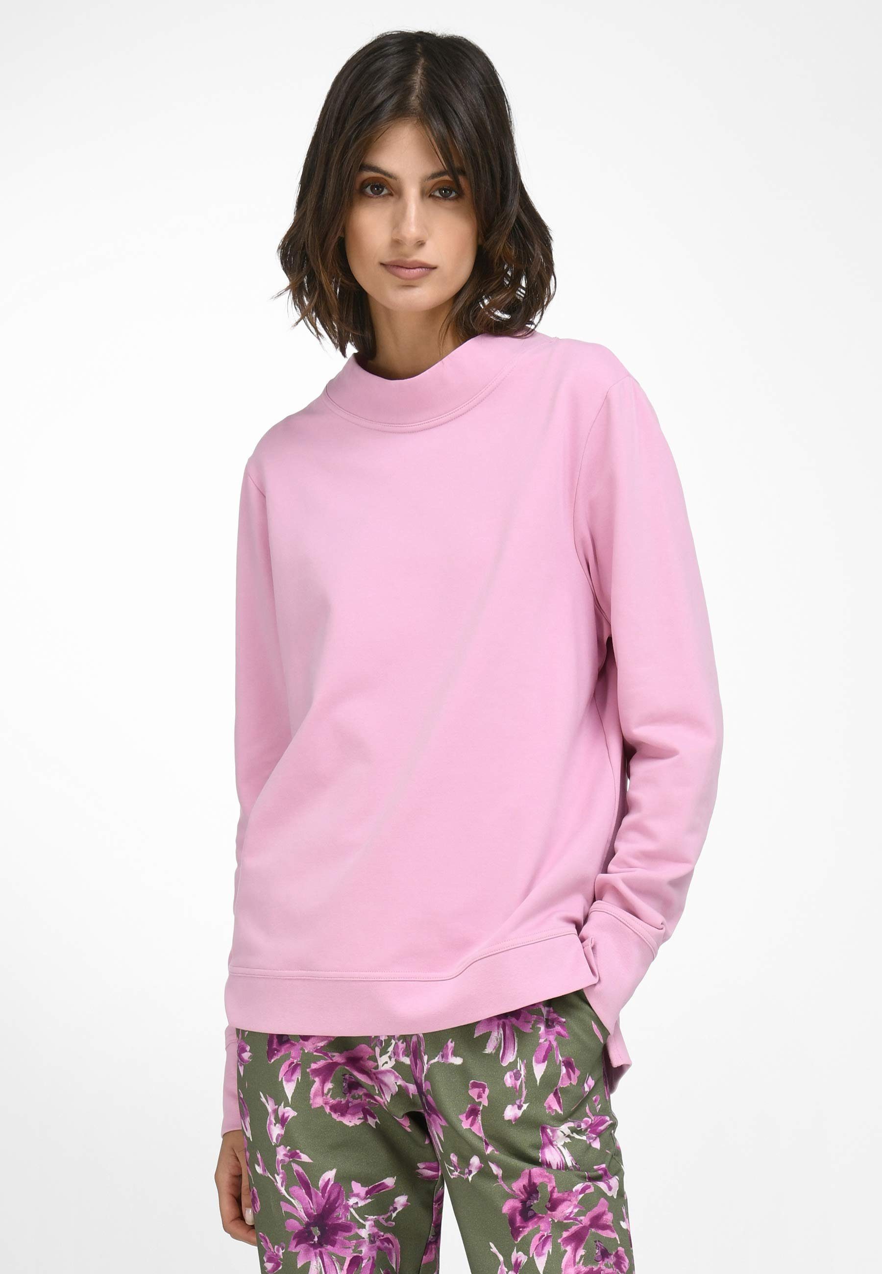 Peter Hahn Sweatshirt Cotton mit Stehkragen ROSAROT