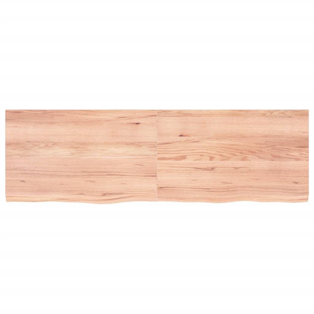 furnicato Tischplatte Massivholz Eiche Hellbraun 160x50x(2-4)cm Behandelt