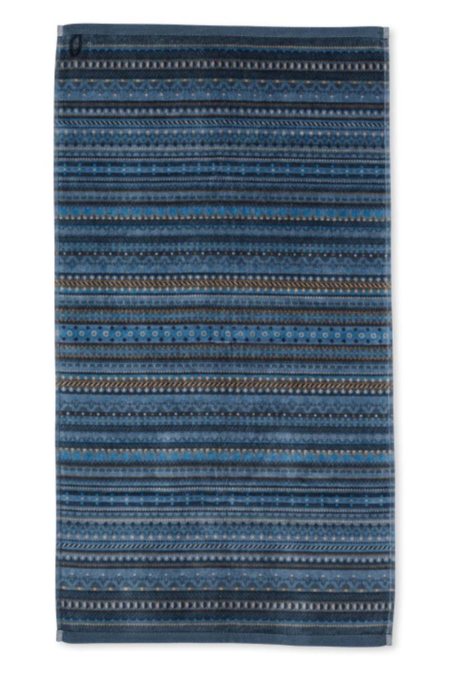 PiP Studio Duschtuch PIP Studio Duschtuch Badetuch Geometric Print Dark Blue 70x140 cm, Frottee (1-St), für Sommer und Winter
