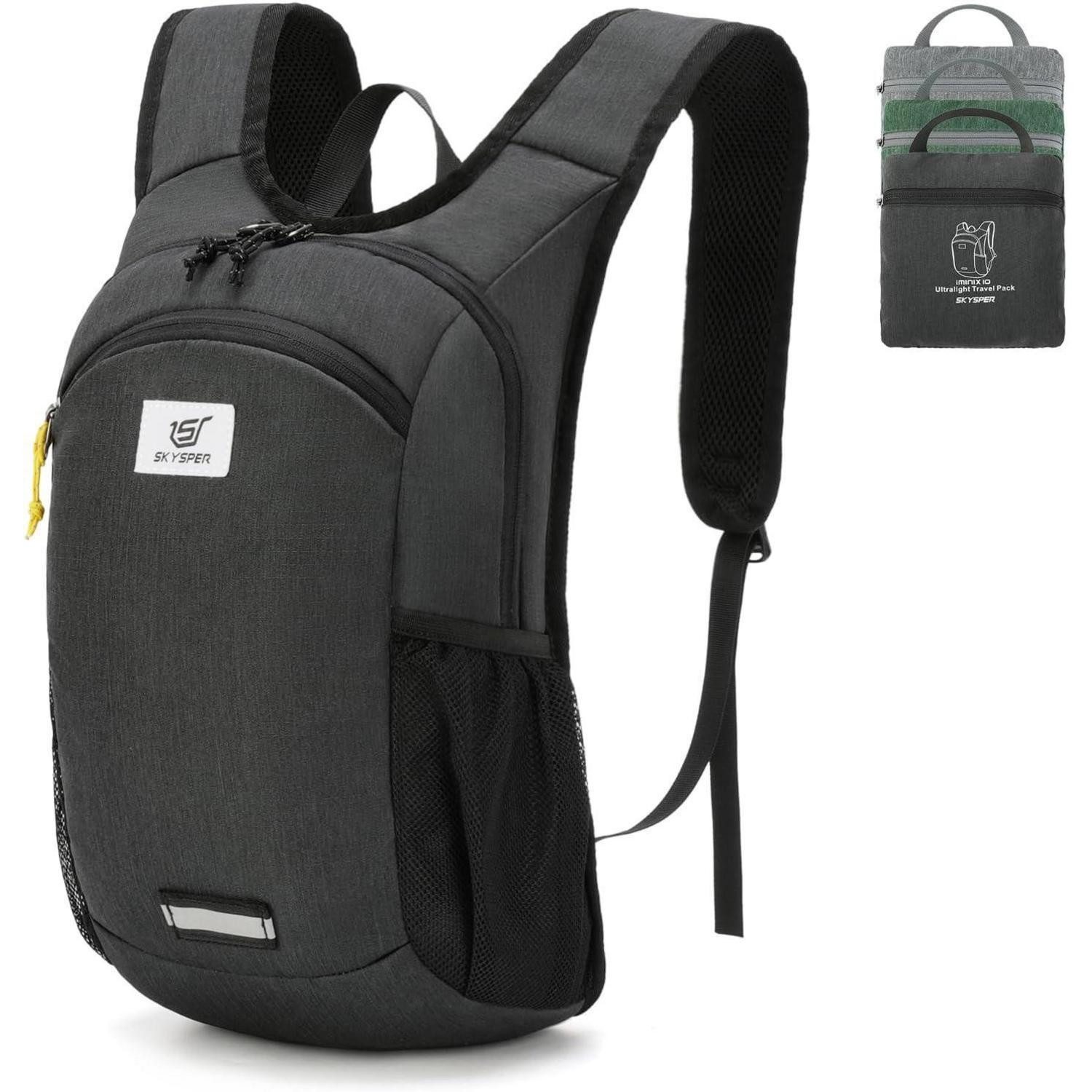 Tagesrucksack Faltbarer Rucksack Ultraleicht 10L Trekking Daypack Wandern Reisen